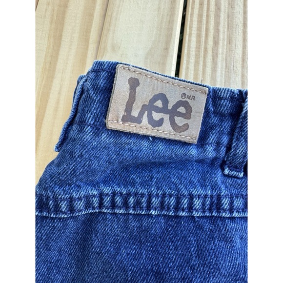 Vintage Lee Elastic High Rise Size 10 Long Union Made In USA Blue Jeans MR 90s - Picture 7 of 13